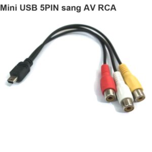 Cáp Mini USB 5PIN ra 3 RCA AV female 2 đường hình 1 đường tiếng - dùng cho USB stick KM268