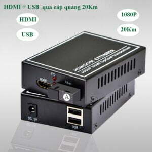 Bộ khuếch đại kéo dài tín hiệu HDMI qua cáp quang full HD1080P 20Km có USB KVM