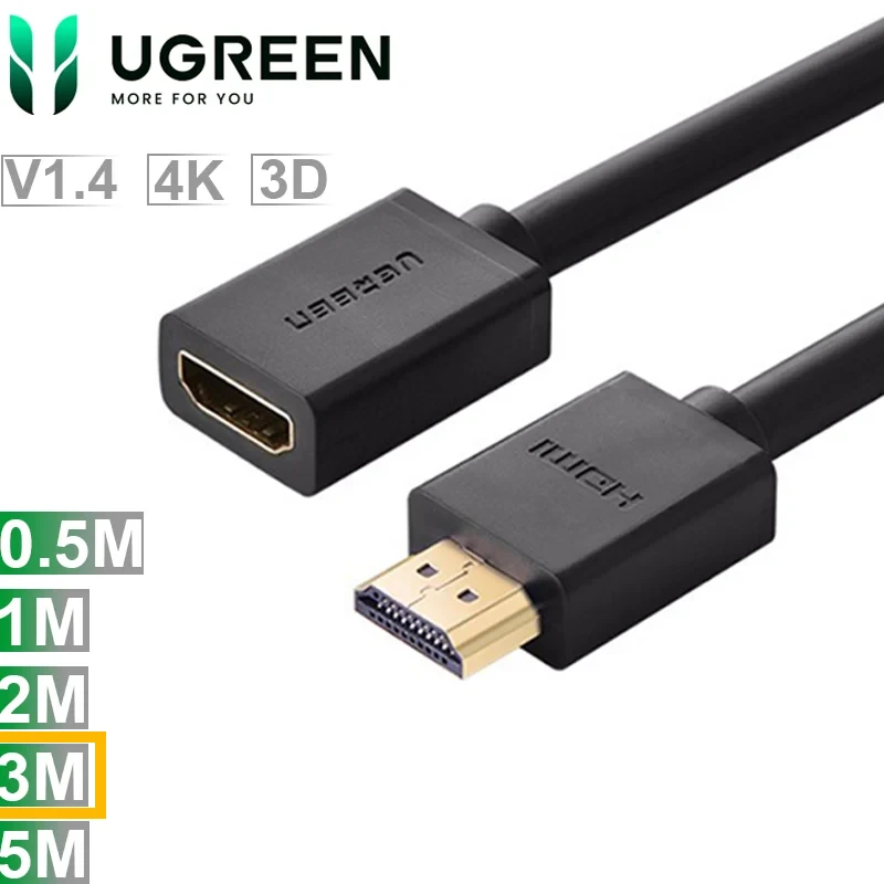 Cáp HDMI nối dài Ugreen v1.4 full HD 1080P 4k 2k dài 3m