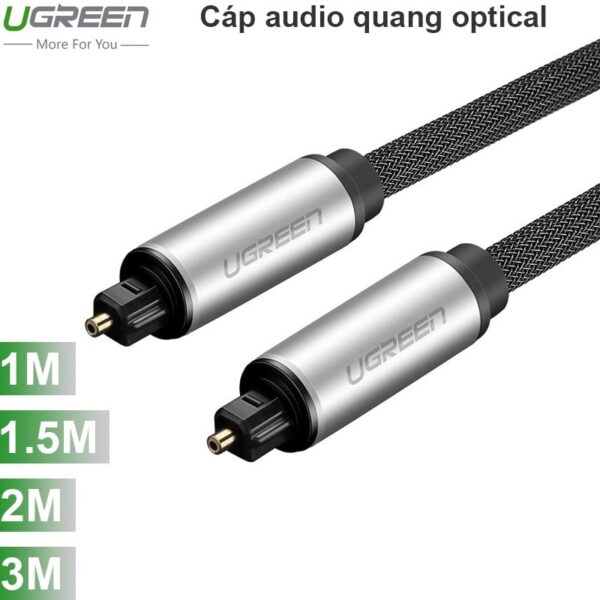 Cáp âm thanh quang Toslink Optical Ugreen vỏ nhôm 1M 1.5M 2M 3M