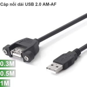 Cáp nối dài USB 2.0 nối dài 0.3M 0.5M 1M có phần đai nhựa bắt vít cố định vào Panel