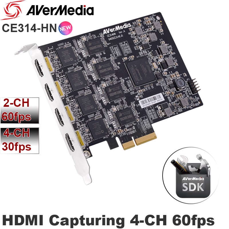 Card thu hình 4 đầu vào HDMI - Cạc ghi hình HDMI 4-CH 1080P 60fps SDK Designed Avermedia CE314-HN