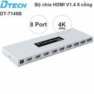 Bộ chia HDMI V1.4 4K30Hz 3D 8 cổng DTECH DT-7148A
