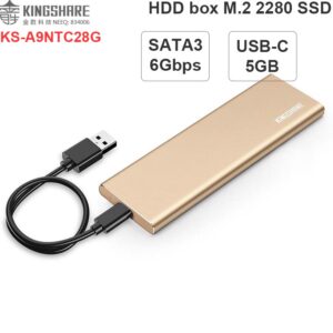 SSD box M.2 2280 NGFF SATA 3 6GB USB type-C 3.0 Kingshare C9 KS-A9NTC28G