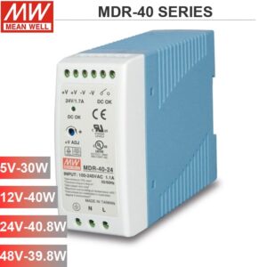 Bộ cấp nguồn DIN DC công nghiệp 40W 5V 12V 24V 48V Meanwell MDR series