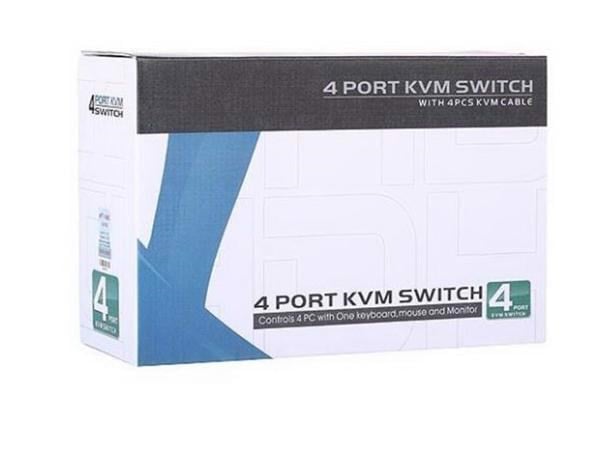 Auto KVM Switch VGA USB 4 port -chuyển mạch 4 CPU ra 1 màn hình VGA kèm cáp MT-VIKI MT-460KL - Phụ kiện điện tử Việt Nam