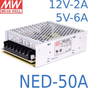 Nguồn DC LED 2 trong 1: 12V-2A l 5V-6A Meanwell NED-50A