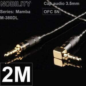 Dây cáp audio 2 đầu 3.5mm đồng tinh khiết 6N mạ bạc 2 mét bẻ góc Nobility Series Mamba M-380DL