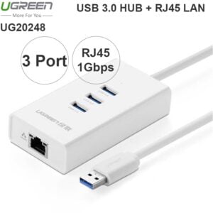 Bộ chia 3 cổng USB 3.0 - USB 3.0 sang RJ45 LAN gigabit SD TF Ugreen 20248