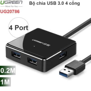 Bộ chia USB 3.0 4 cổng vỏ nhôm UGREEN 20Cm vs 1 Mét