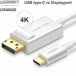 Dây cáp chuyển USB-C ra Displayport 4K60Hz 1.5 mét Ugreen 40420