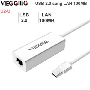 USB 2.0 sang LAN RJ45 100Mbps - Card mạng cắm cổng USB 100Mbps Veggieg U2-U
